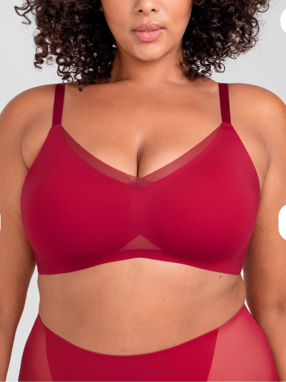 Honeylove Crossover Wireless Bra in Ruby